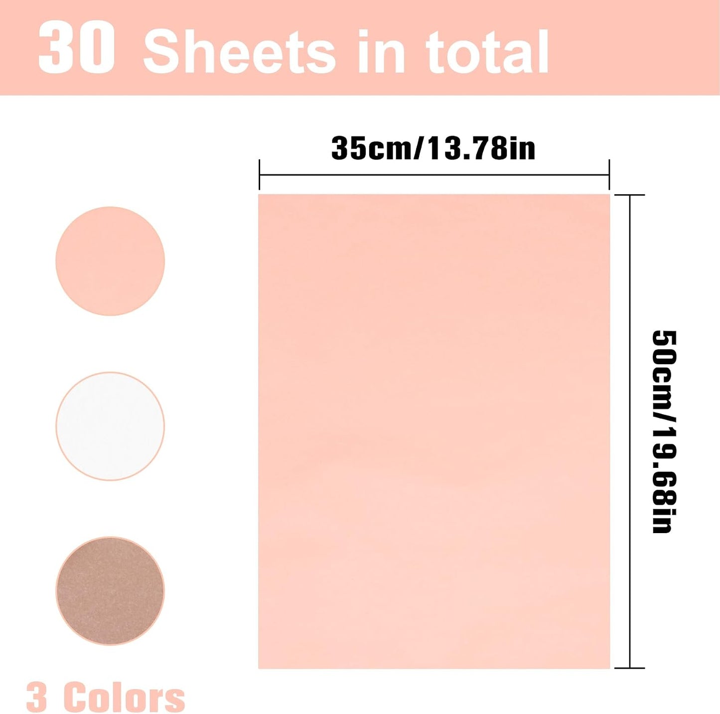 Larcenciel Tissue Paper Gift Wrap, 30 Pcs Girly Pearlescent Pink Tissue Paper for Gift Bags Bulk, Delicate Glitter Wrapping Art Packaging for Birthdays, Weddings, Anniversaries, Crafts, 19.7x13.8inch