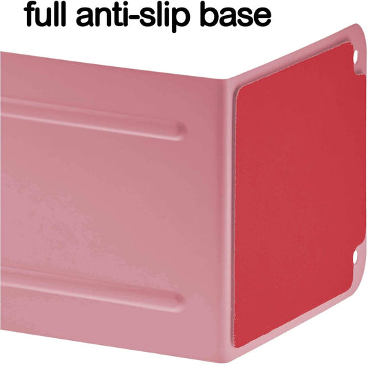 Acrimet Bookends for Shelves, Heavy Duty Steel Metal Book Ends, Non-Skid Book Stopper, Book Storage Holder for Home, Library, Jumbo Large Size 9" H x 4" W x 4 1/2" D, (Pink) (1 Pair / 2 Pieces)