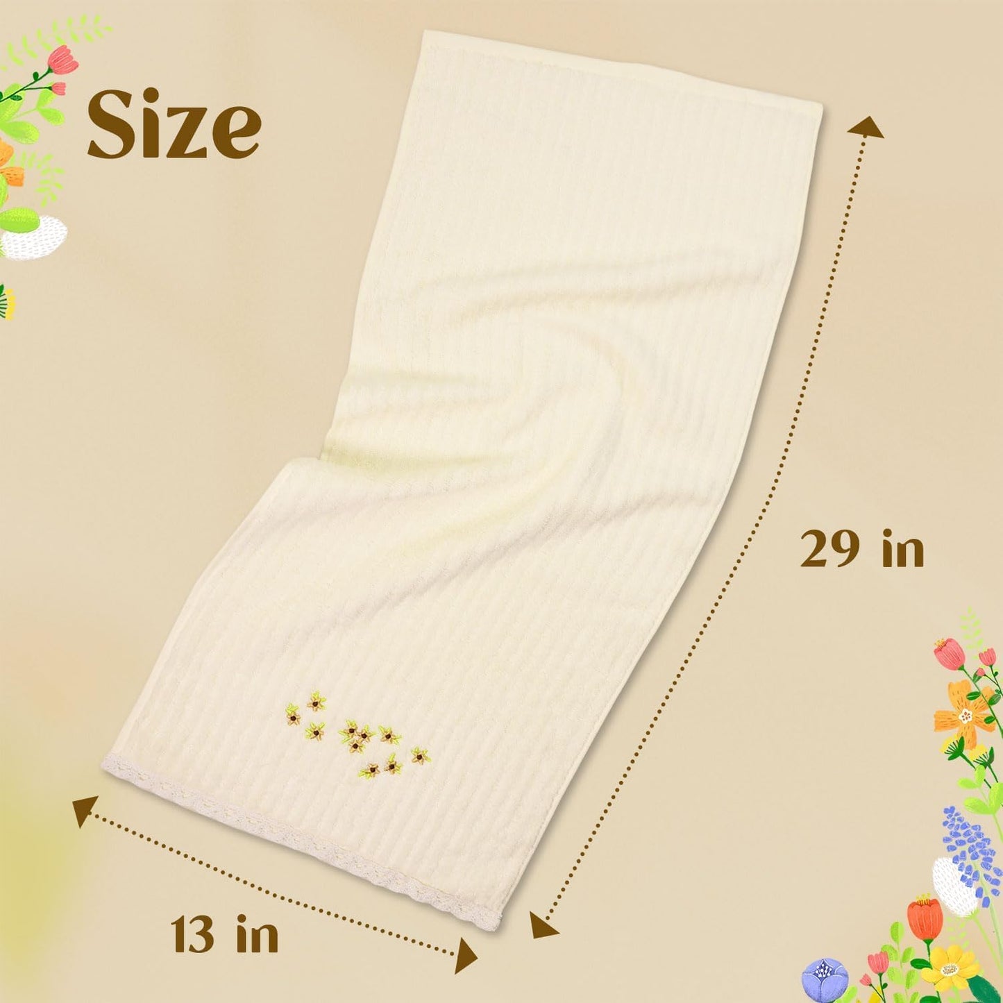 Jacquotha Hand Towels for Bathroom (Pink & Cream) – Soft Cotton, 13x29 Inches, Embroidered Flowers, 4 Pack Decorative Towels for Spring Kitchen Decor