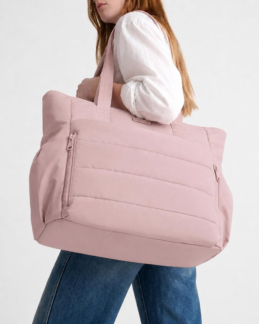NISHEL Travel Puffy Tote Bag For Women, Ultra-Lightweight Large Tote Purse For Office Day And a Short Weekend Getaway