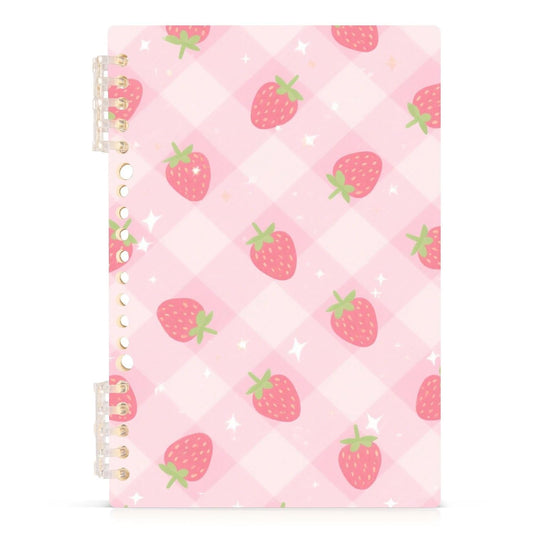 EtherSpher A5 size Pastel Peach Strawberry notebook spiral 8.3" x 5.7", wear-resistant school supplies for college 60 sheets for planner&business
