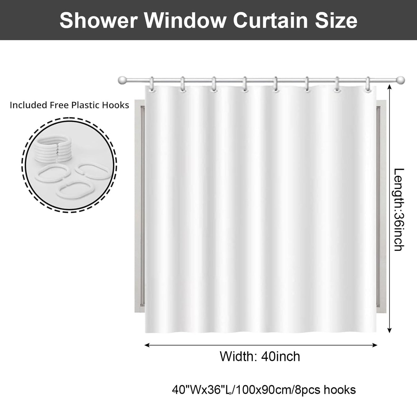Pink Shower Window Curtains, Modern Abstract Marble Bathroom Window Curtain Small Short Bathroom Window Curtain Waterproof Fabric Machine Washable 8 PCS Hooks,40" Wx36 L