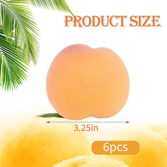 Artificial Peaches 6PCS Fake Yellow Peaches Simulation Peaches Fake Fruits Simulation Peaches for Home Kitchen Table Decor Photography Props