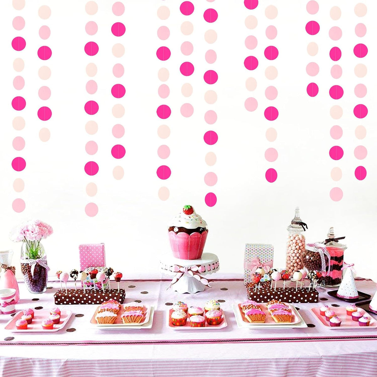 Hot-Pink Party-Decorations Paper-Garland Streamers Banner - 52Ft Galentines Valentines Day Girl Birthday Flamingo Baby Shower Engagement Wedding Bachelorette Hanging Decor