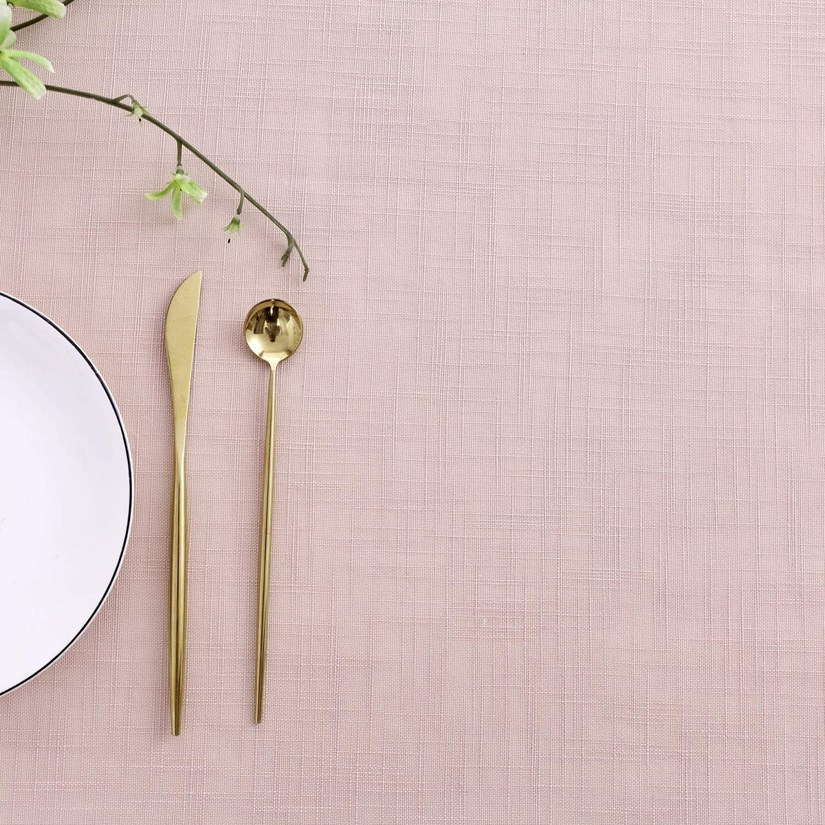 Lux Faux Linen Tablecloth with Slubby Yarn Textured Weaves Wrinkle Resistant Anti-Shrink Soft Table Cloth for Kitchen Dining Restaurant Tabletop Rectangle 60 x 120 Inch Blush