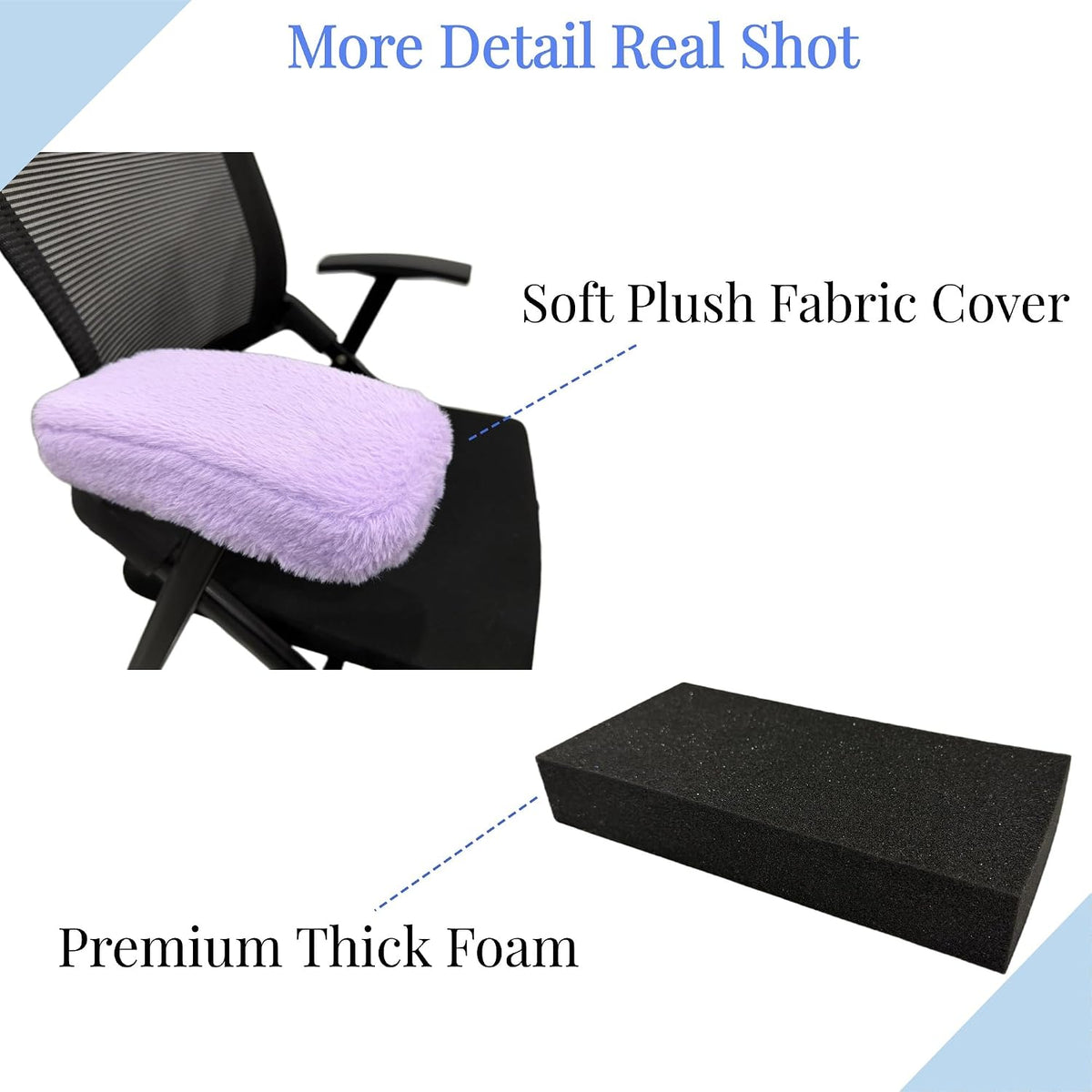 Desk & Office Chair Arm Pads Covers Fuzzy Memory Foam Pads