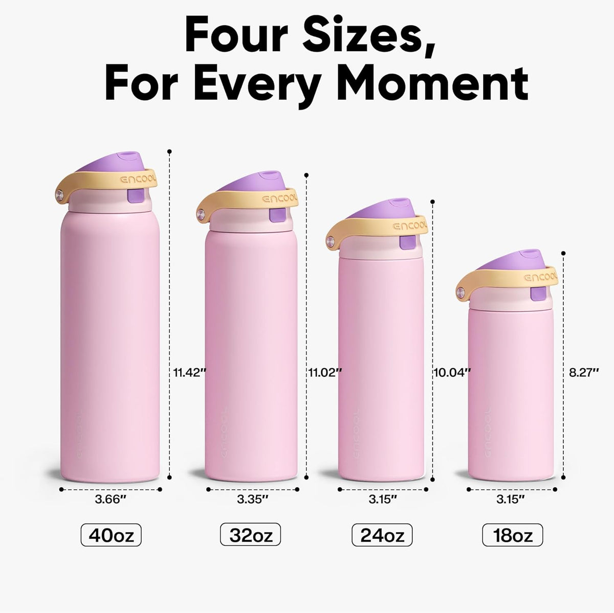 Leakproof Insulated Water Bottle with Straw Dual-Sip Water Bottle Bag-Safe Design for Work, Commute & Gym – Keeps Drinks Cold All Day, 24 oz, Peach Purple