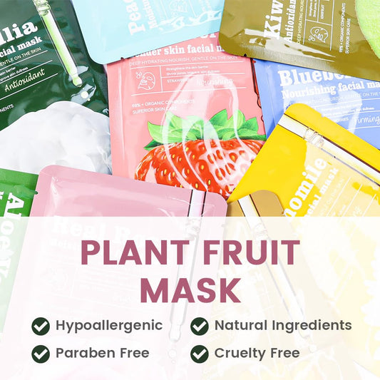 CAKAILA 8 Pack Rose Face Mask,Pink Face Masks Skincare Spa Day Kit Supplies,Spa Party Favors for Women,Sheet Facial Mask Skincare Gifts Set,Moisturize Soothe for All Skin Types