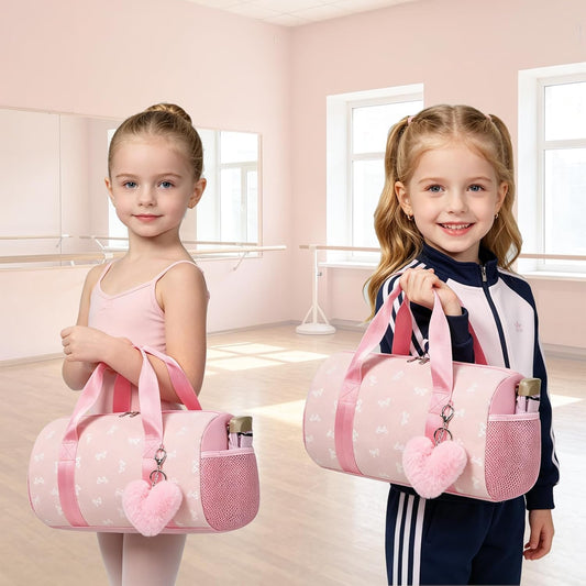 Little Girls Glitter Bag with Waterproof Wet Pocket for Ballet