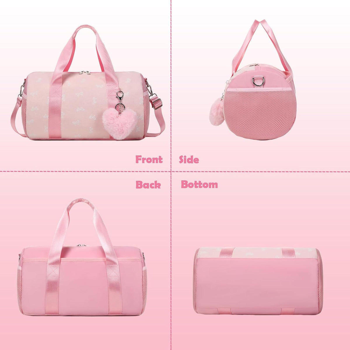 Little Girls Glitter Bag with Waterproof Wet Pocket for Ballet