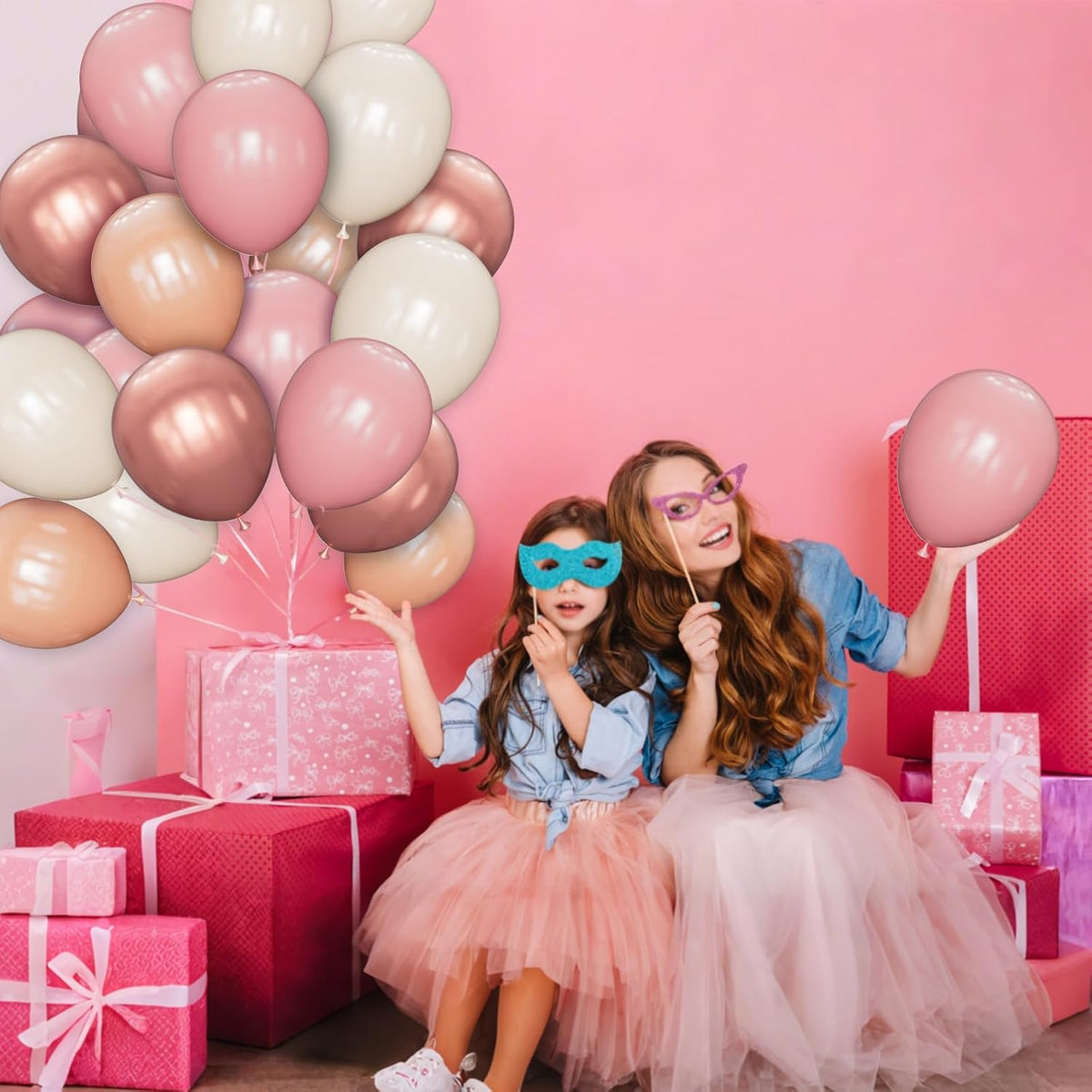 68 Pcs Retro Pink Nude Party Balloons 12Inch Dusty Pink Metallic Rose Gold Balloon Beige Blush Latex Ballons for Girls Birthday Wedding Baby Shower Party Decorations.