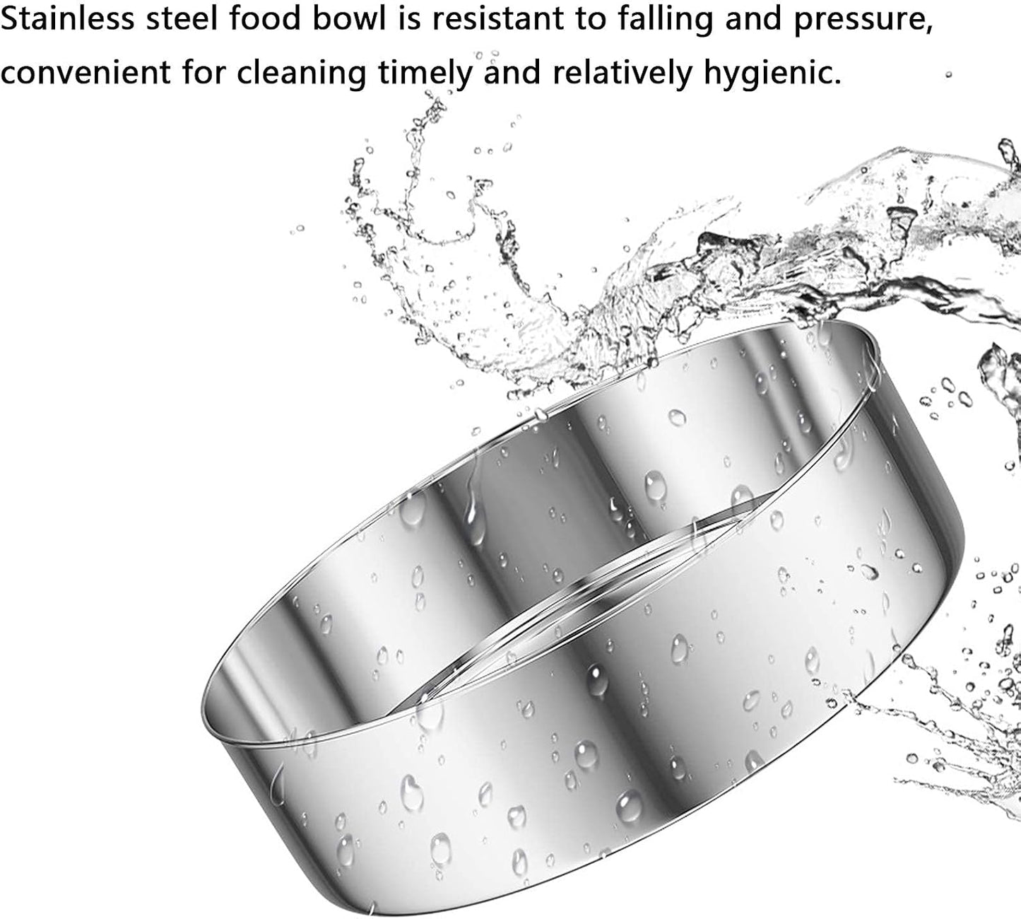 Rabbit Double Bowls Bunny Automatic Water Dispenser Detachable Stainless Steel Bowl No-Spill Water Bottle Food Feeder for Small Animals Bunny Squirrel Cat Puppy Chinchilla