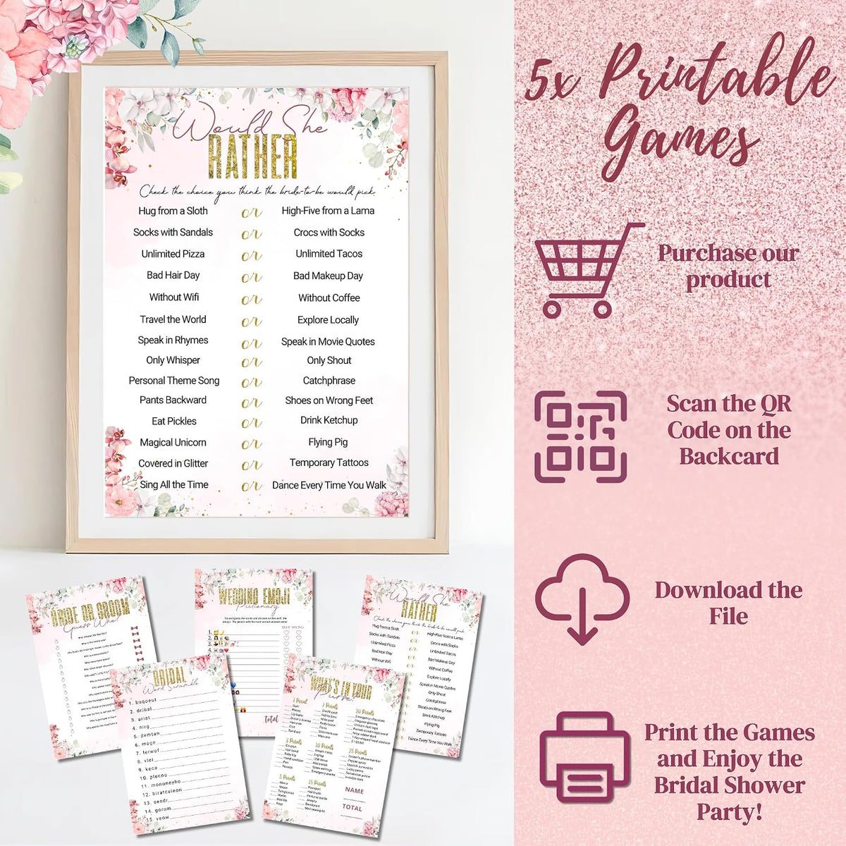 189 Pc Rose Gold Bridal Shower Decorations Kit – Bachelorette Party Set