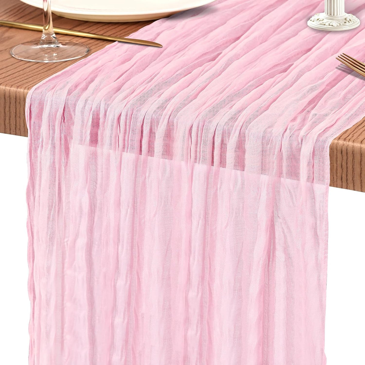 30 Pack Cheesecloth Table Runner 10FT Light Pink Table Runner Boho Gauze Cheese Cloth Table Runners Long Rustic Sheer Table Decorations for Wedding Party Baby Bridal Shower Birthday Holiday Home