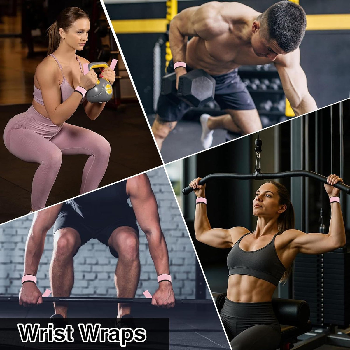 Upgrade Lifting Straps Wrist Wraps Weightlifting Training,Heavy Duty Gym Support for Men Women Boost Grip Wrist Stability