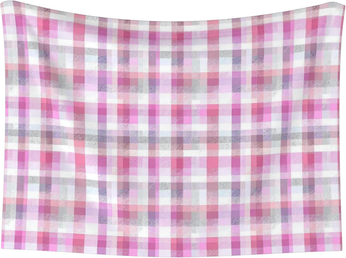 Waterproof Dog Blanket Soft Pet Blanket for Puppy Cat, Fleece Cat Throw Blankets for Furniture Bed Couch Sofa Reversible - Pastel Pink Gingham 2