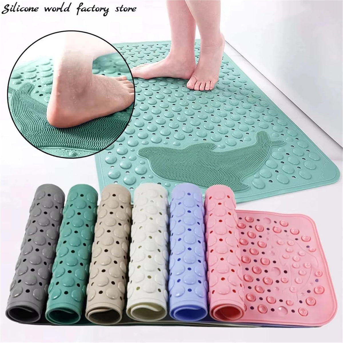 Home use with Suction Cup Floor mat for Bathroom, Toilet, Shower Room, and Anti-Fall mat(Pink,35 * 70cm)