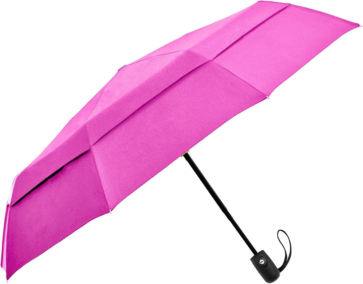 Windproof Travel Umbrella Auto Open Close, Compact 42" Folding Umbrella