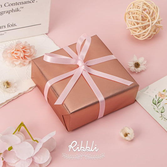 Light Pink Satin Ribbon,Double Faced Satin 1/4 inch x Continuous 50 Yards,Silver Ribbon Use for Bows Bouquet,Gift Wrapping,Wedding Decoration,Floral Arrangement