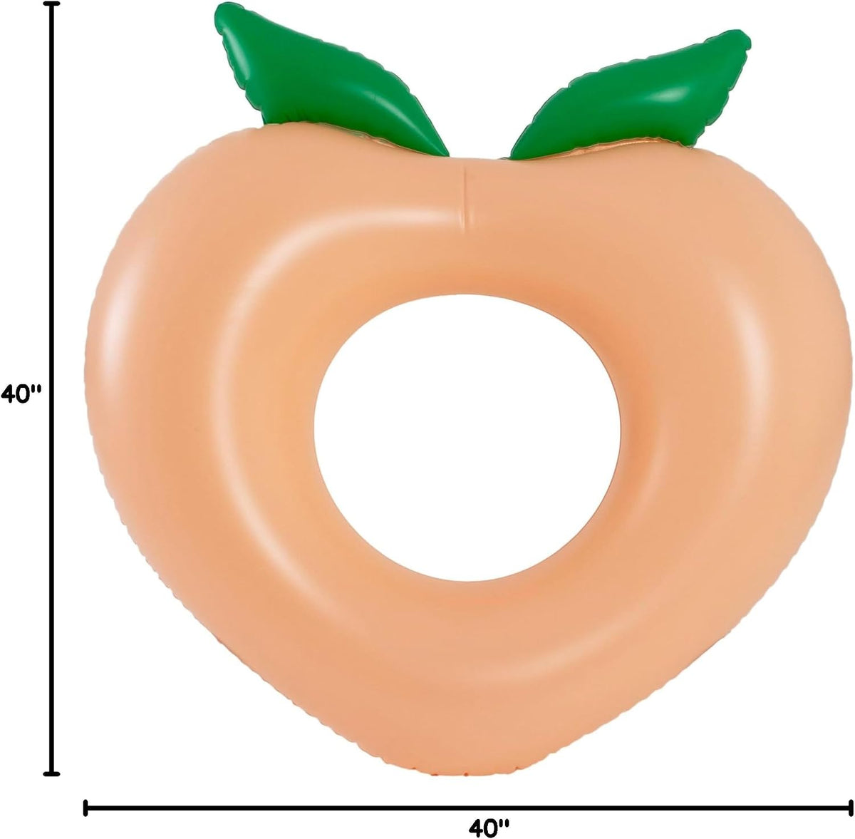 PoolCandy 40 Inch Peach Inflatable Pool Tube Float, Fruit Design Swim Ring for Pool Beach Lake, Heavy Duty PVC Water Lounger for Teens Adults Supports Up to 250 lbs