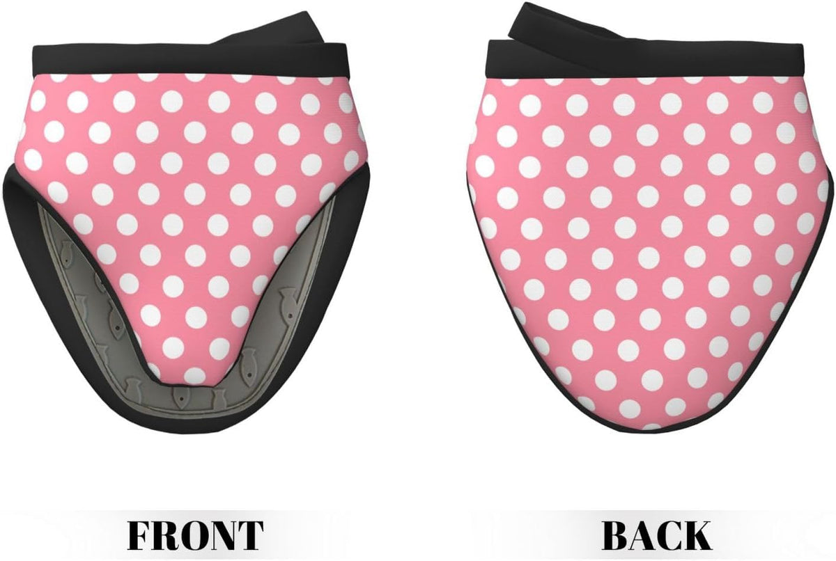 2PCS Mini Silicone Oven Mitts, Light Pink Polka Dot Print (a) Oven Mitts Heat Resistant, Pot Holders for Kitchen Cooking & Baking Gloves