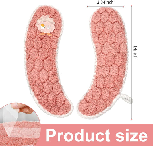 Toilet Seat Cover Bathroom Toilet Seat Cushion Toilet Seat Warmer with Handle, Washable and Reusable Toilet Seat Pads for Winter, Fits All Toilet Seats, 2 Pairs, Pink