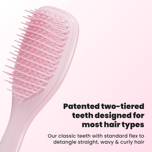 Tangle Teezer Ultimate Detangler Brush, Eliminates Knots & Reduces Breakage, Travel-Size Mini Hair Brush for Straight to Wavy Hair Types, Millennial Pink