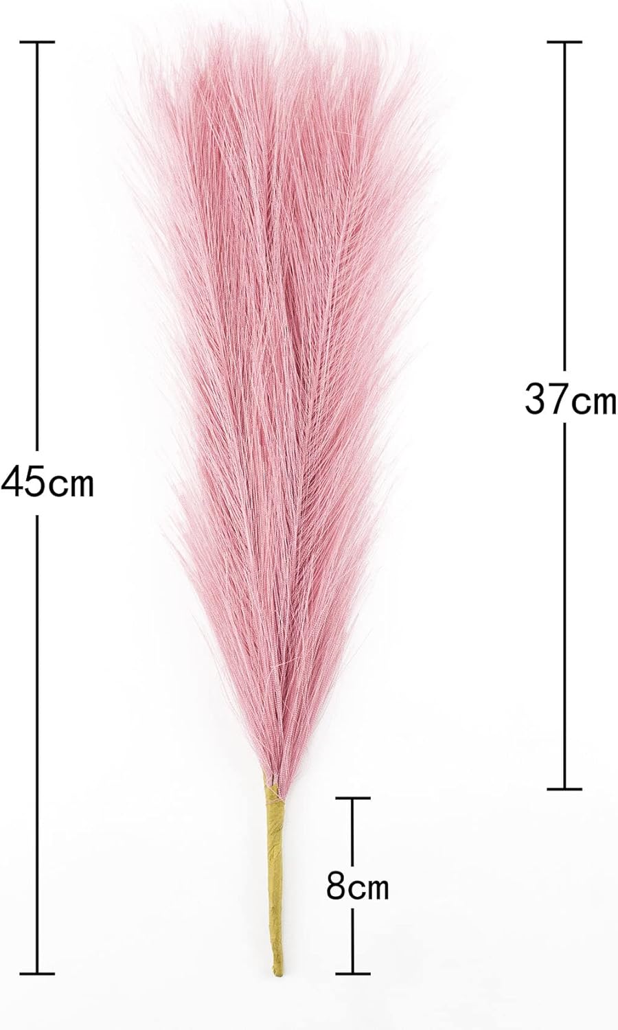 Faux Pampas Grass Small Artificial Pampas Grass 6 Stems 17.7" Pink Fluffy Fake Pompous Plant Floral Arrangements for Home Boho Wedding Decor