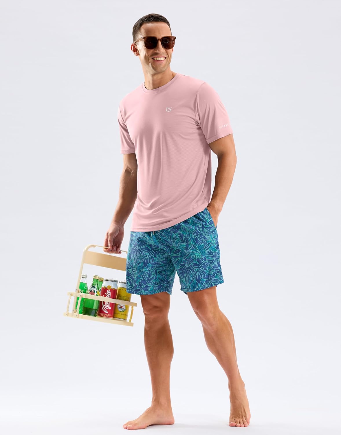 Men's Workout Breathable Grid T-Shirts Dry Fit UPF 50+ Sun Shirts Lightweight Cooling Tee for Athletic, Running, Hiking