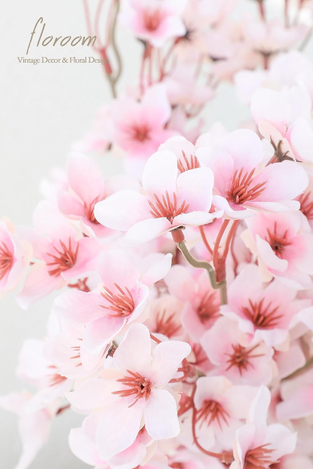 Floroom 6pcs Artificial Cherry Blossom Branches Pink Faux Silk Flowers Fake Bouquets for Home Wedding Bedroom Japanese Style Decor DIY Table Centerpieces Spring Decorations & Floral Arrangements
