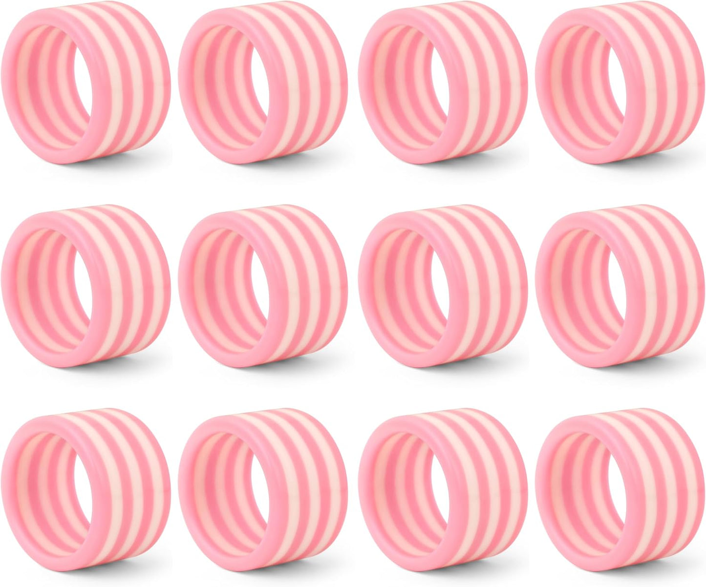 Premium Epoxy Resin Napkin Rings Set of 12 – Elegant Pink Napkin Ring Holders (2 x 2 x 1 Inch) for Dining Table, Decorative & Artistic Table Décor, Stylish Accessories for Weddings, Parties & Home Use
