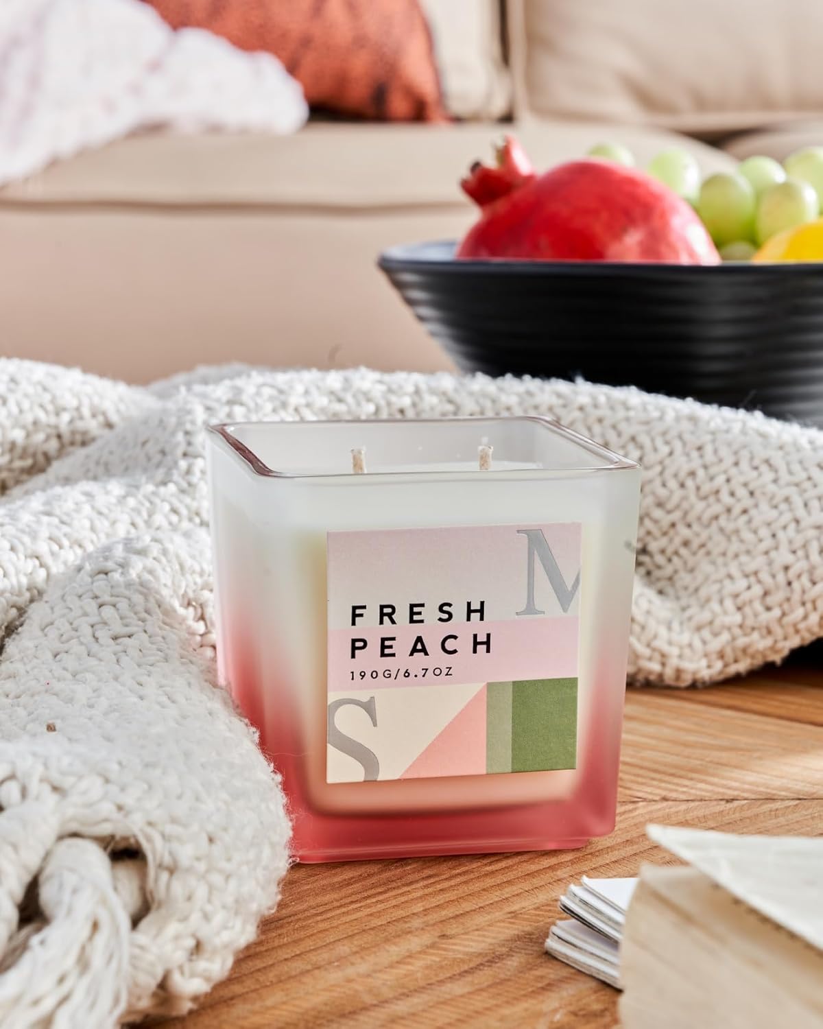 M&SENSE Peach Scented Candles Gift Set with Refills,14.3oz Soy Jar Candle Set Clean Burning Candle Gifts, Up to 80 Hours Long Lasting Aromatherapy Candle for Women Girlfriend Mom Teacher