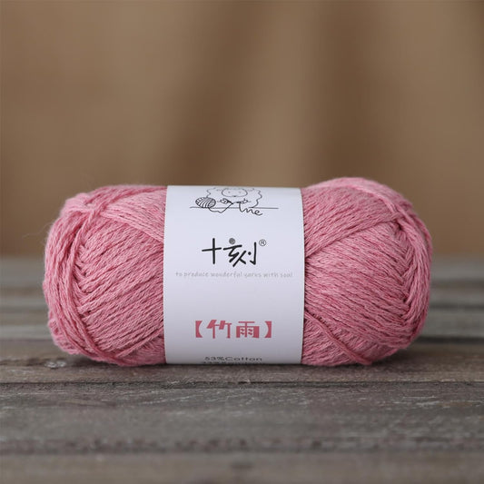 Cotton, Bamboo and Linen Blended Yarn, DK, Light Worsted Weight, 2 Packages of 100g/3.52oz (Per Skein 50g/120yards)- 06 Coral Pink