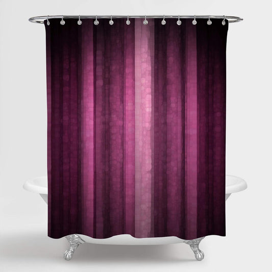 Gibelle Pink Striped Shower Curtain, Hot Pink Neon Pink Cute Shower Curtain Set with 12 Hooks, Abstract Mosaic Glass Texture and Dark Stripe Art Waterproof Fabric Bathroom Decor, 72" W x 72" L