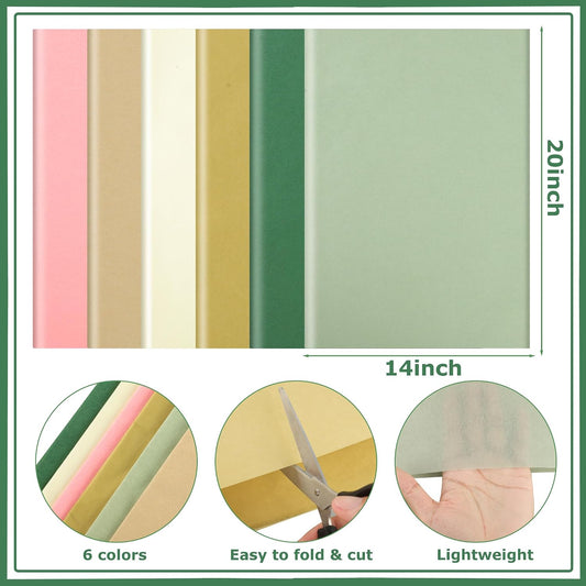 120 Sheets Sage Green Tissue Paper 20 x 14in Colorful Wrapping Paper for Gift Bags Gold Pink Olive Green Assorted Art Tissue Papers Bulk for Birthday Baby Shower Wedding Bridal Party DIY Crafts Decor