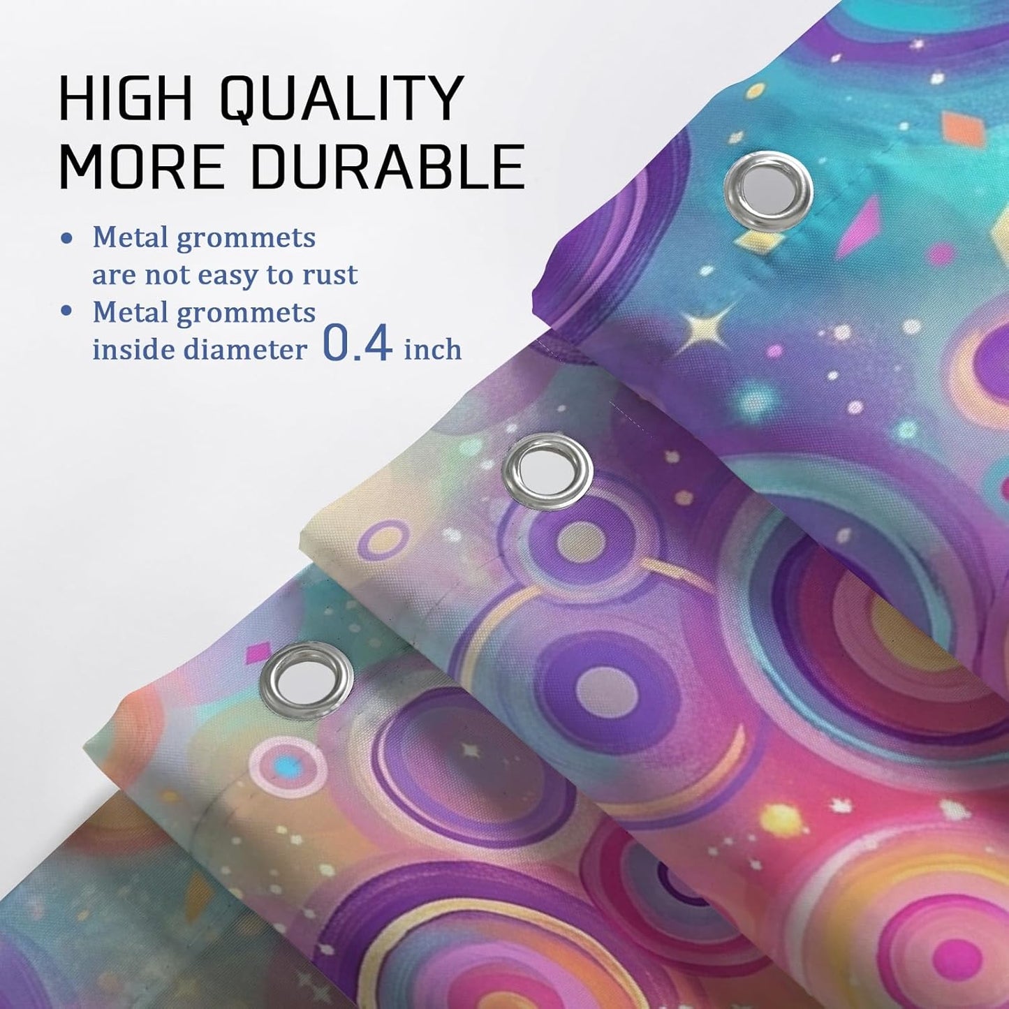 Circles Shower Curtain, Abstract Modern Swirls Dots Summer Peach Polyester Waterproof Toile Cloth Shower Curtains Decor for Toile Bathroom Dorm 72x78 Inch