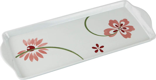 Corelle Coordinates by Reston Lloyd Melamine Tidbit Tray, BPA-Free, Food Safe, Multipurpose Platter Serving Tray, Bathroom/Table Organizer, Pretty Pink