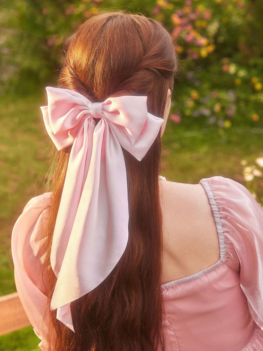 Pink Hair Bows for Women Girls Hair Accessories for Women Hair Ribbon Bow Hair Clips with Long Tails Vintage Hair Accessories for Women