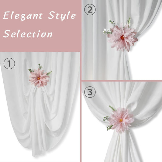 Cute Curtain Holdbacks 2 Pcs Decorative Tiebacks for Drapes, Tie Backs for Curtains, Natural Chic Window Treatments Home Decor Drapery Holder, Light Pink