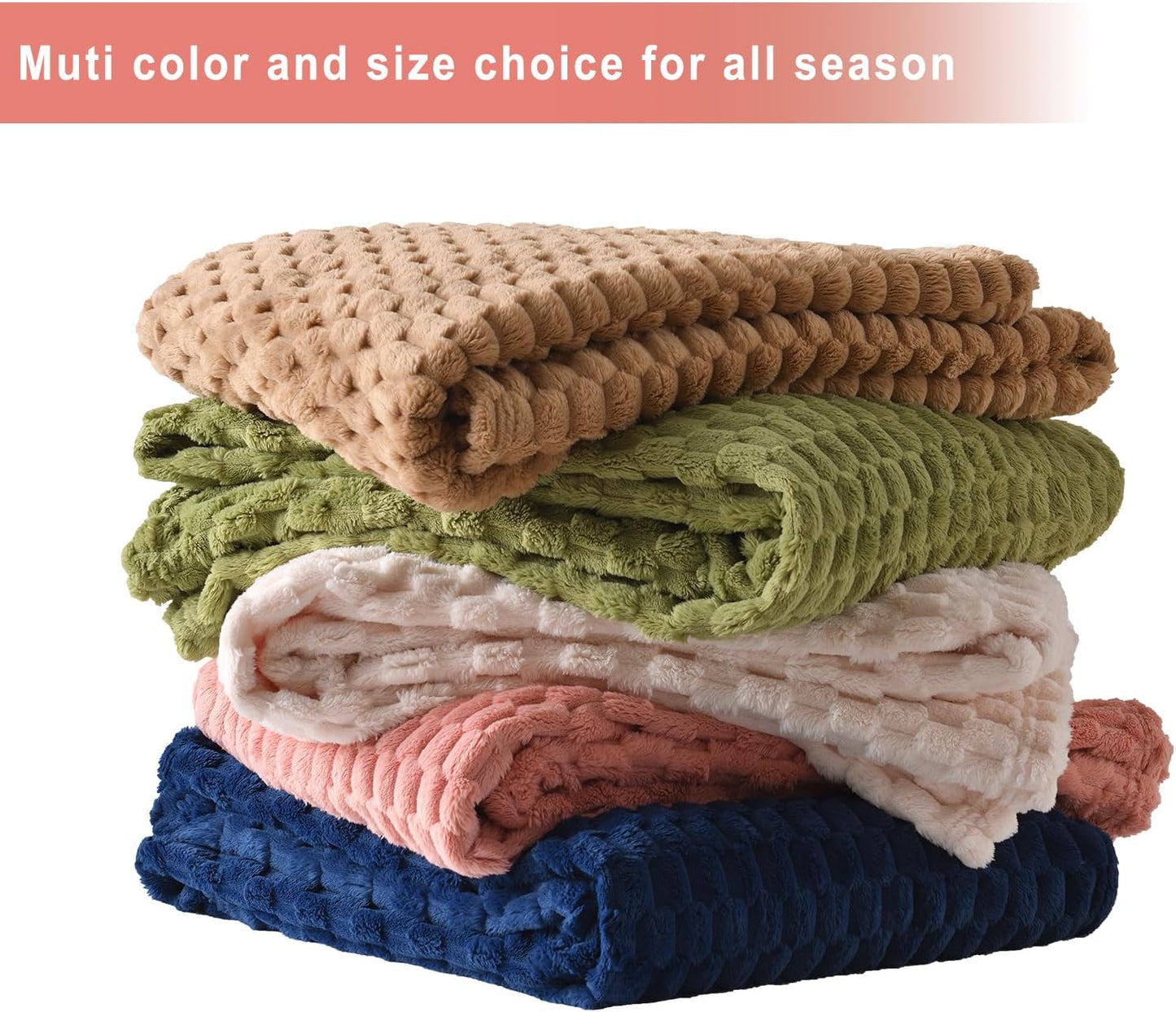 PLEASANT BOULEVARD Fleece Throw Blanket for Couch with 3D Turtle Shell Jacquard Soft Blanket, Fuzzy Blanket for All Seasons 60x80 Inches, Pink