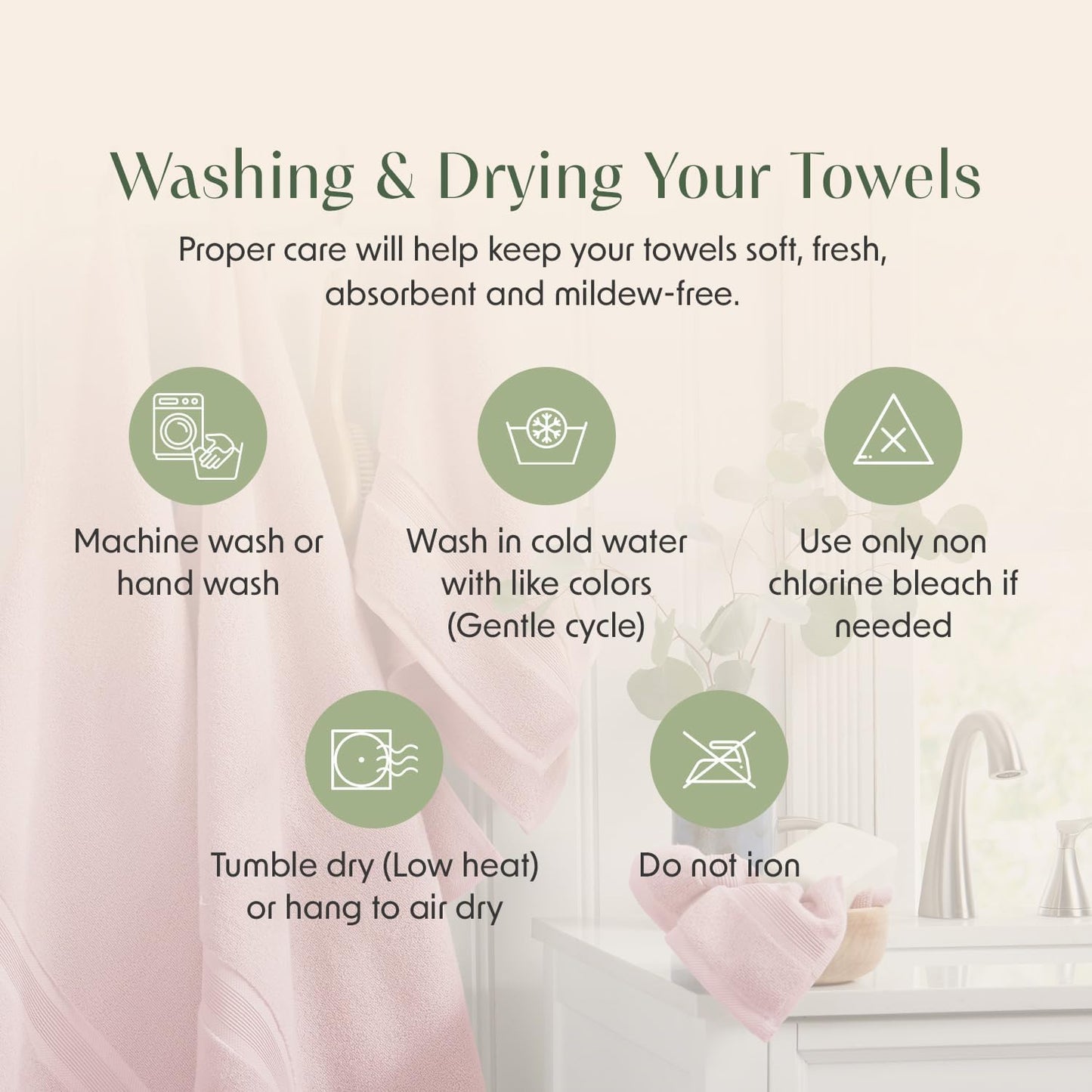 Springtree Home Luxury Bamboo Rayon Hand Towel Set of 6 | 35% Bamboo Rayon - 65% Zero Twist Cotton, Ultra Soft, Highly Absorbent, Oeko-TEX Standard 100 Certified | Luxury Bathroom Towels| Pink Shadow