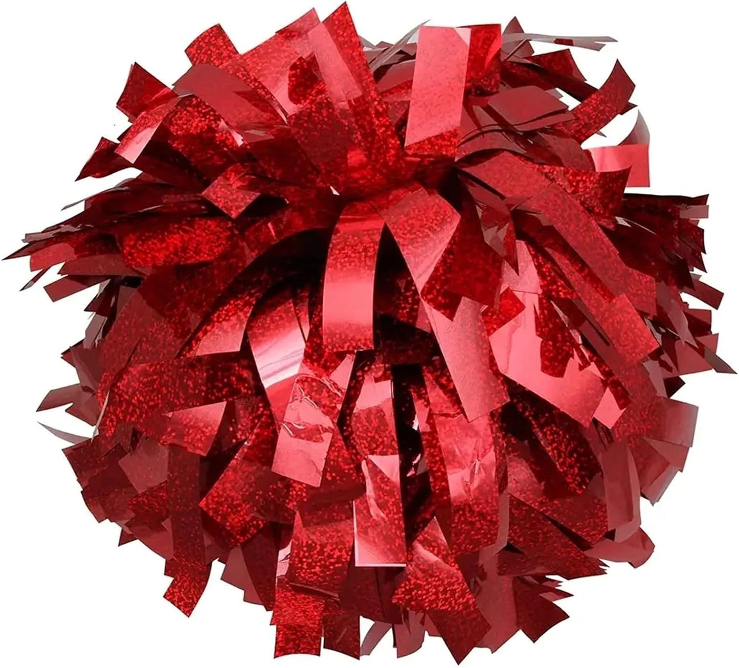 1piece,Cheerleader Baton Handle Pom Pom Metallic Black, Metallic Silver, Mixed Red for Cheering Party