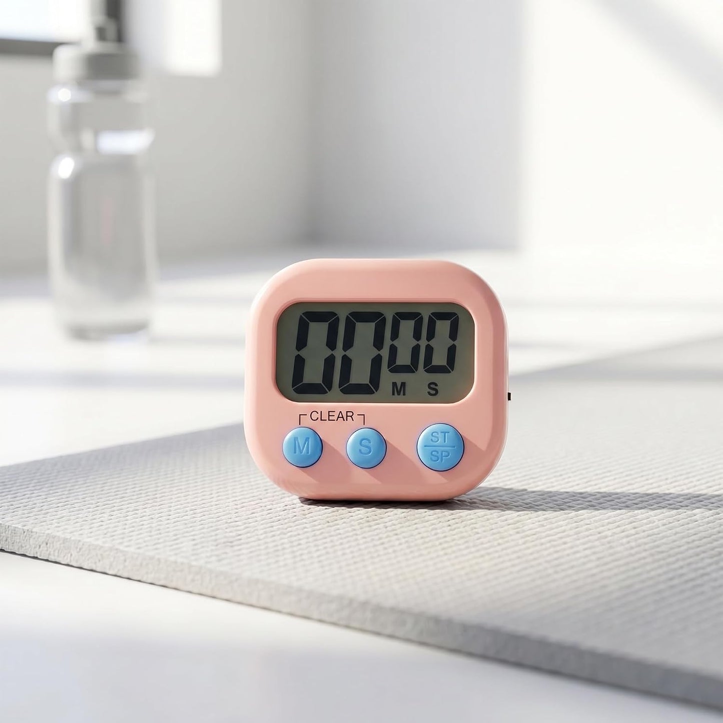 Kitchen Timer, Loud Alarm Clock Magnetic Backing Stand Cooking Timers, Digital Timer Teacher Supplies for Kitchen and Work 3x2.6x0.8inch Pink