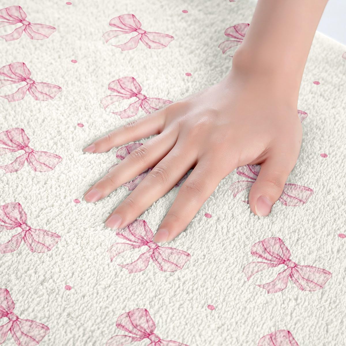 Erosebridal Pink Bow Bathroom Rugs 20"x 32" Girls Cute Coquette Bow Bath Mat Modern Fashion Light Pink Doormat Aesthetic Girly Princess Non Slip Bath Rug