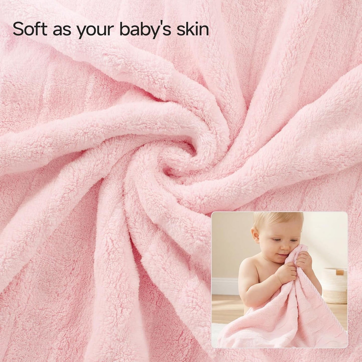 REDKISS Extra Large Bath Towel Set 6-Pack, 2 Bath Sheets(40"x80"), 2 Hand, 2 Washcloths, 670 GSM, Ultra Absorbent & Quick-Dry, Super Soft Pink Towels for Bathroom Hotel Spa Gym