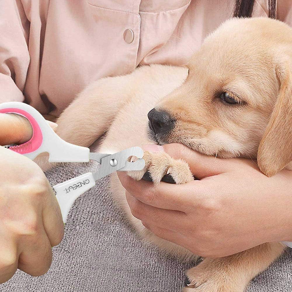 Pet Nail Clippers, Update Version Cat & Kitten Claw Nail Clippers for Trimming, Professional Pet Nail Clippers Best for a Cat, Puppy,Rabbit, Kitten & Small Dog,Sharp & Safe (Pink)