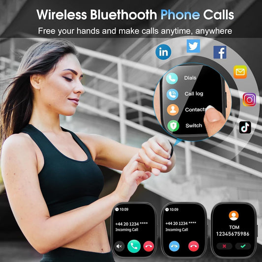 Smart Watch for Women, 1.85" TFT-Touch Screen Smartwatch with Call Function, 112 Sport Modes, Fitness Tracker with 24/7 Heart Rate/Sleep Monitor, IP68 Waterproof, Fitness Watch for Android/iOS, Pink
