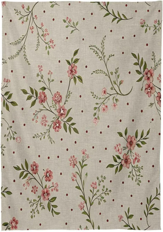 Vintage Floral Pink Tablecloth 60" x 120" Rectangle Table Cloth Decorative Table Cover for Dining Party Buffet Wedding