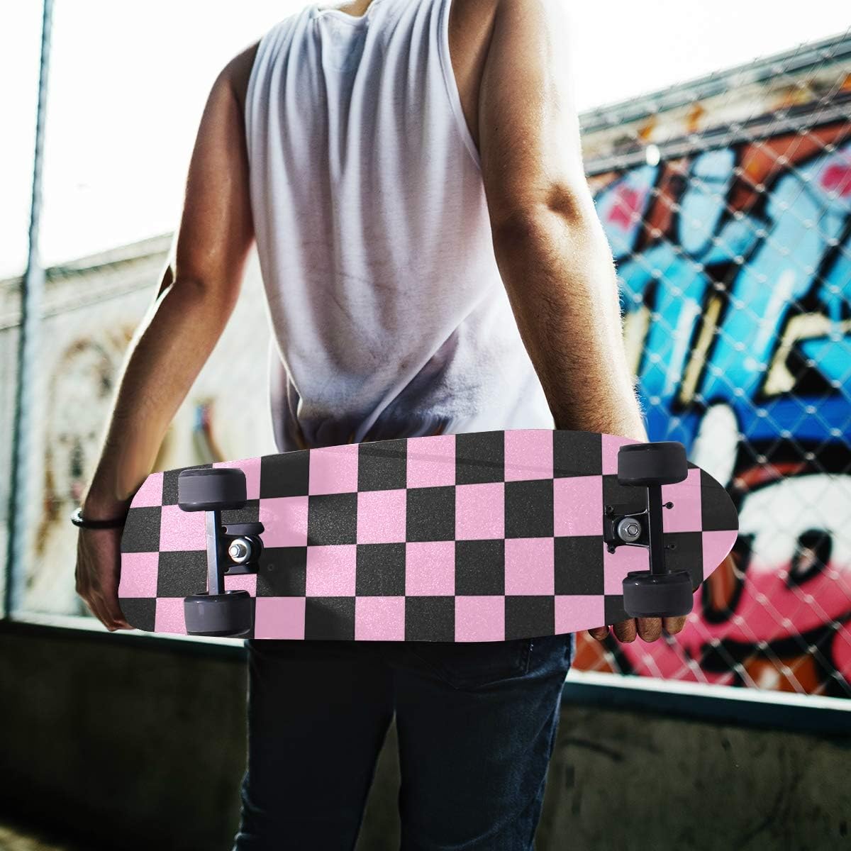 Lion Checkered Lightning Skull Skeleton Rose Marijuana Wolf Fuck You Dragon Baseball Space Tattoo Woman Skateboard Grip Tape 9"X33" Anti Slip Sandpaper Longboard Scooter Griptape Sheet Sticker