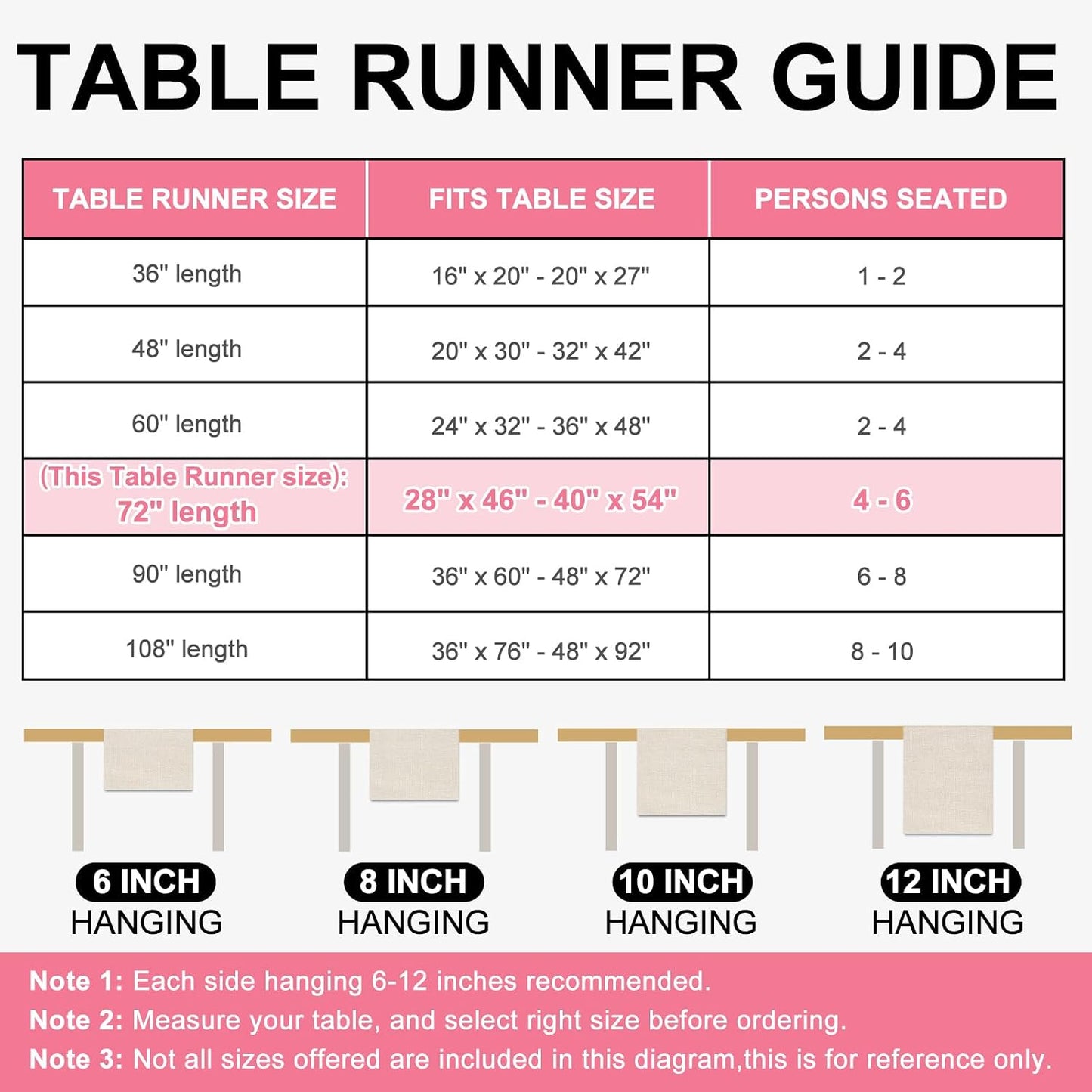 Pink Bow Table Runner Bowknot Scalloped Kitchen Dining Table Cover Coquette Bow Decoration for Indoor Outdoor Home Party Supplies, 13 x 90 Inch